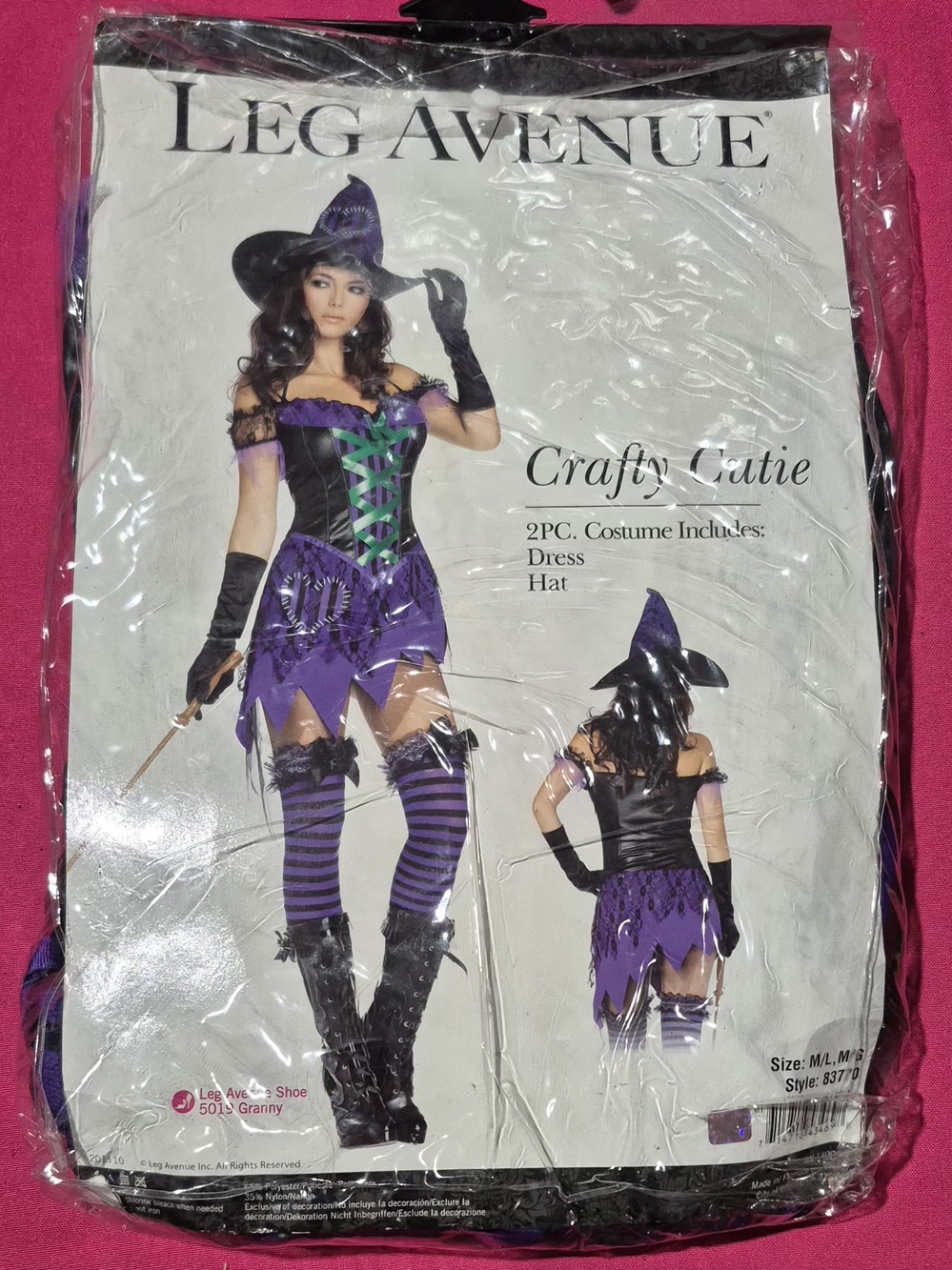 Leg Avenue Purple & Black Crafty Cutie Witch Costume for Kids